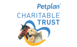 Graphic of Petplan Charitable Trust logo with horse, dog and cat
