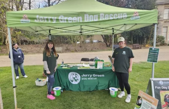 Jerry Green Dog Rescue stand at a show.