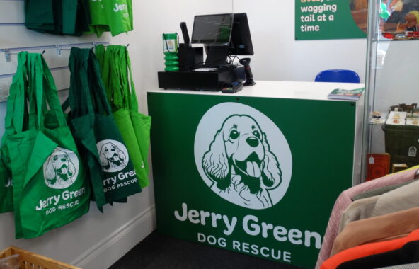 Jerry Green Dog Rescue Birchwood Charity Shop Till Front