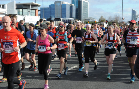 Runners in the Manchester Marathon